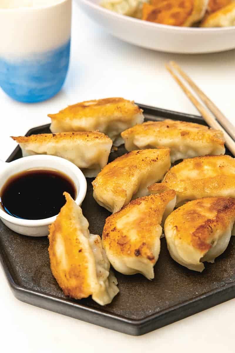 Fried Shanghai Dumplings with Vinegar Dipping Sauce