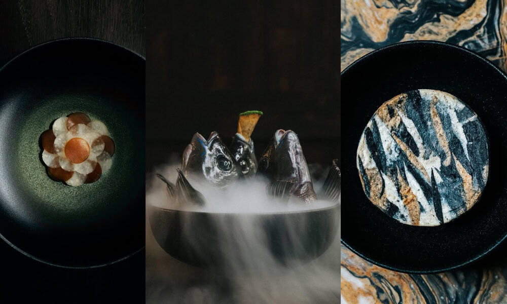 Amisfield is famous for its creative and theatrical dishes such as this swede dish, 'sea snack' bites, and wild goat tacos. Photos / Amisfield