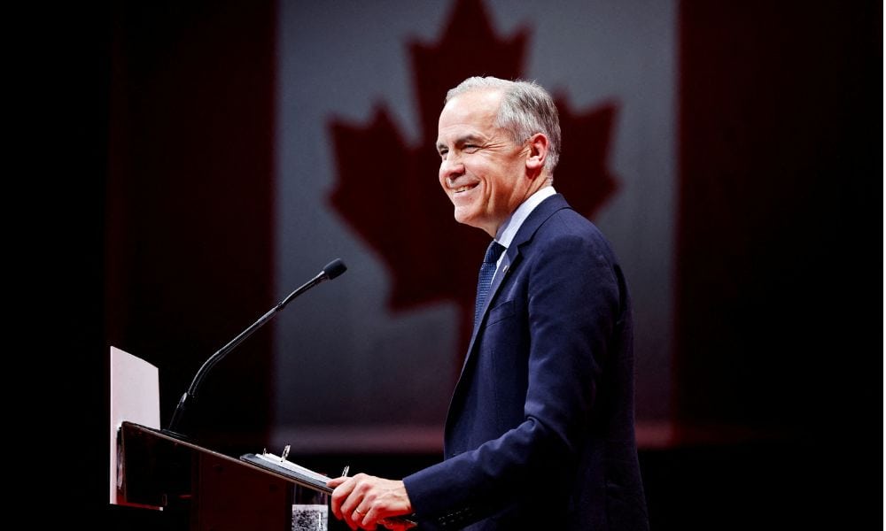 Canada's Prime Minister Mark Carney speaks at the Liberal Party election night headquarters in Ottawa, Ontario, Canada April 29, 2025. REUTERS/Carlos Osorio