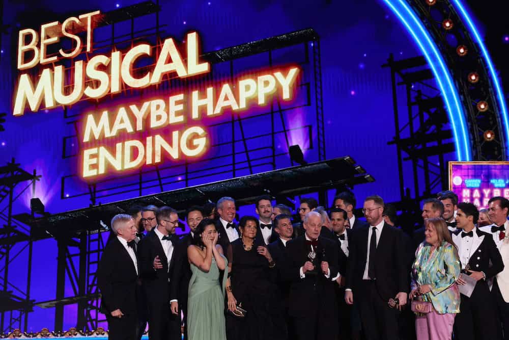 Producer Jeffrey Richards accepts Best Musical award for "Maybe Happy Ending"at the 78th Annual Tony Awards in New York City, U.S., June 8, 2025. REUTERS/Brendan Mcdermid