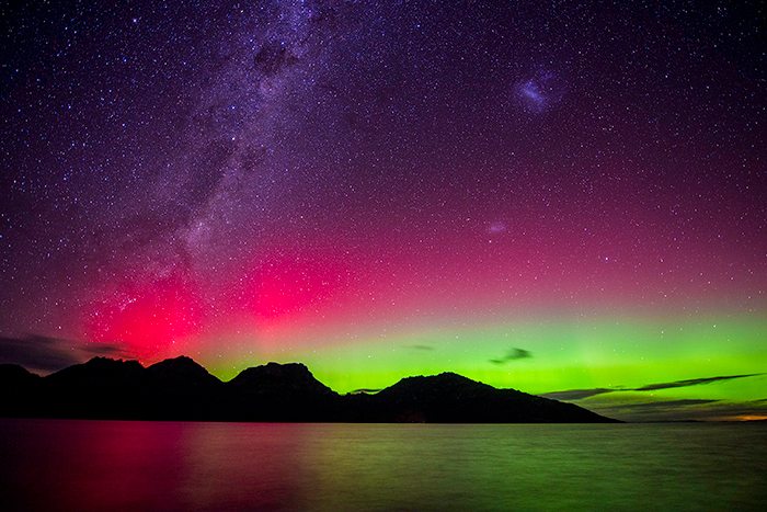 Sky lights up over Tasmania