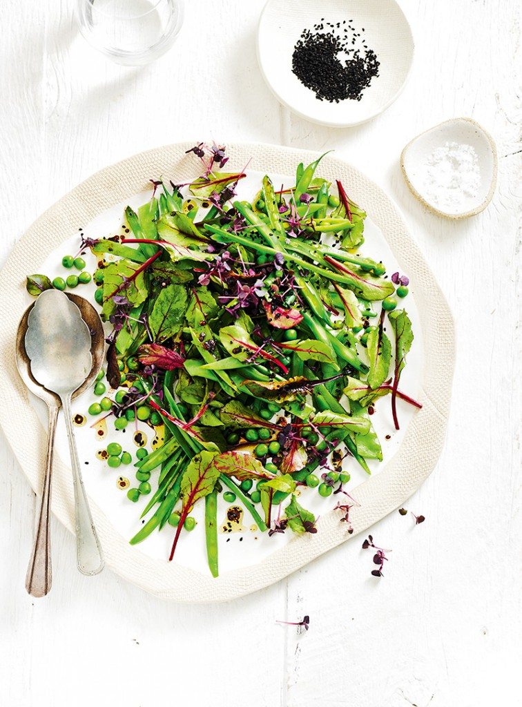 Bean & Pea Salad with Basil & Nigella Seeds