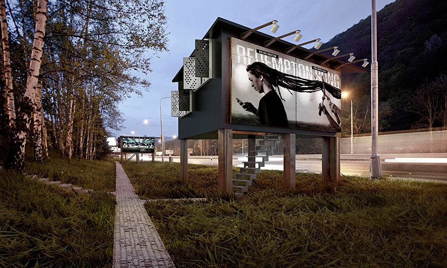 Billboards are being turned into homeless shelters
