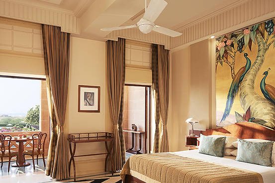 The bedroom in the Royal Suite at Umaid Bhawan Palace in Jodhpur seen in November 2014. Jaideep Oberoi