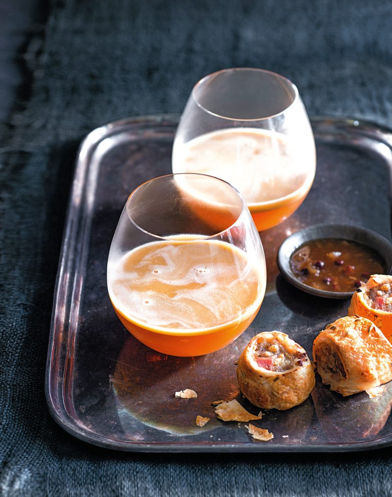 Buttered Rum with Pork and Fennel Sausage Rolls