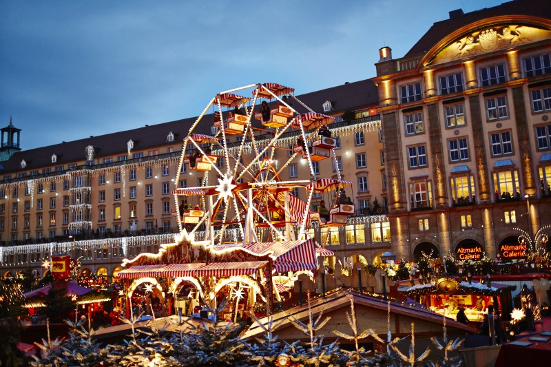 Carousel at night in Dresden