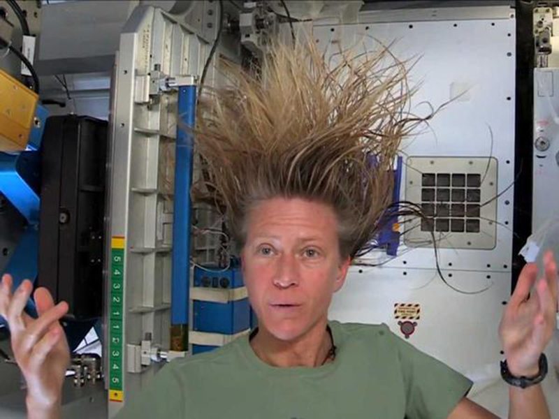 How do you wash your hair in space?