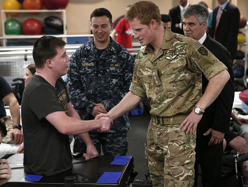 Prince Harry visits Walter Reed National Military Medical Center in Bethesday, Maryland