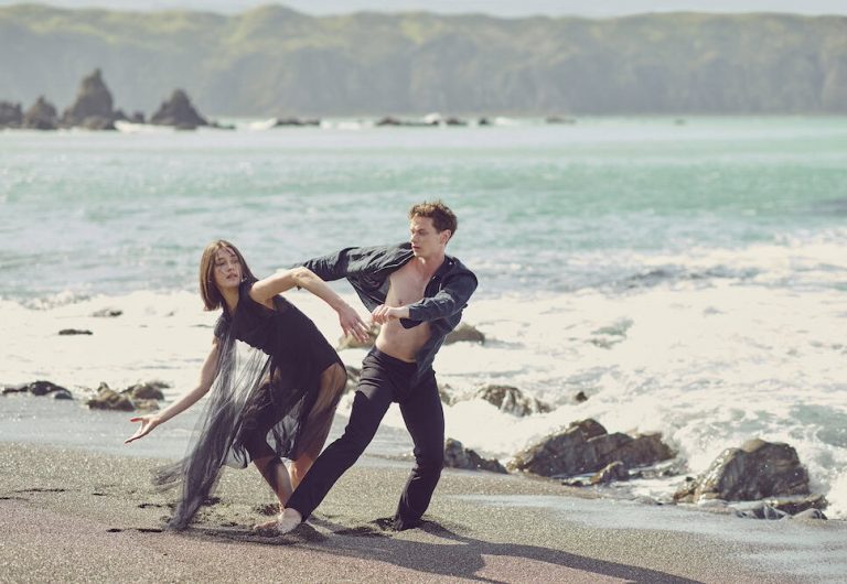 NZDC Artist Stella Clarkson & RNZB Principal Joshua Guillemot-Rodgerson. Photo: Ross Brown