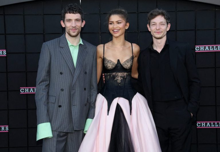 FILE PHOTO: Cast members Zendaya, Mike Faist and Josh O'Connor attend a premiere for the film "Challengers" in Los Angeles, California, U.S., April 16, 2024. REUTERS/Mario Anzuoni/File Photo