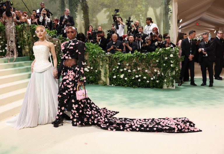 Ariana Grande and Cynthia Erivo pose at the Met Gala, an annual fundraising gala held for the benefit of the Metropolitan Museum of Art's Costume Institute with this year's theme 'Sleeping Beauties: Reawakening Fashion' in New York City, New York, U.S., May 6, 2024. REUTERS/Andrew Kelly