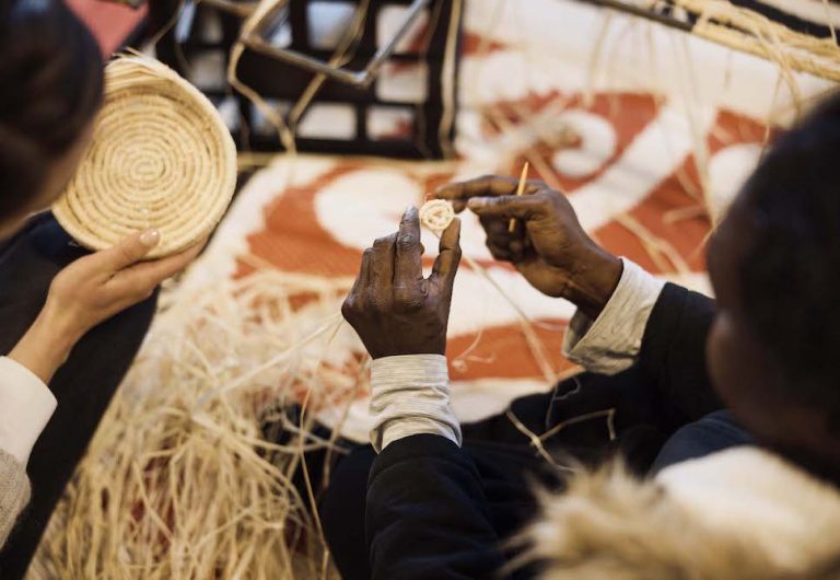 NIAF 2022, Basket weaving with May Grace Johnson. Credit: Destination NSW