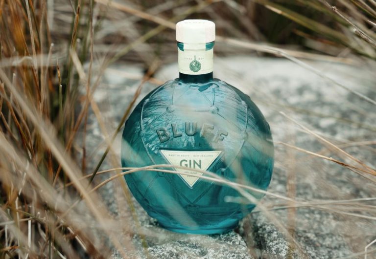 The bottle of the first release, Bluff Distillery Gin, is inspired by classic ocean buoys historically used in the area. Photo / Supplied