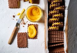 Chocolate Biscuits with Passionfruit Curd