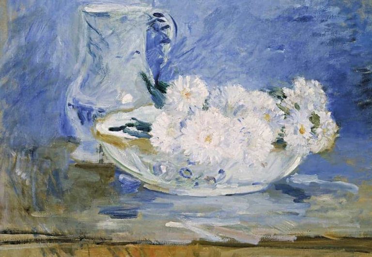 Berthe Morisot
French 1841–95
White flowers in a bowl 1885
oil on canvas
46.0 x 55.0 cm
Museum of Fine Arts, Boston Bequest of John T. Spaulding Photography © Museum of Fine Arts, Boston. All Rights Reserved.
