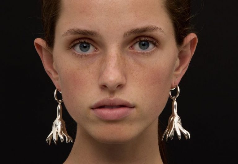 The large Magda Drop earrings from Meadowlark's latest collection.
