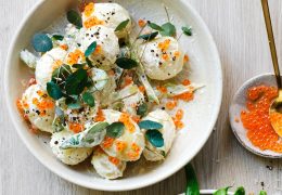 Potato & Egg Salad with Salmon Roe