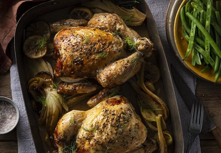 Roast chicken bake with Fennel, Leeks and Lemon-1
