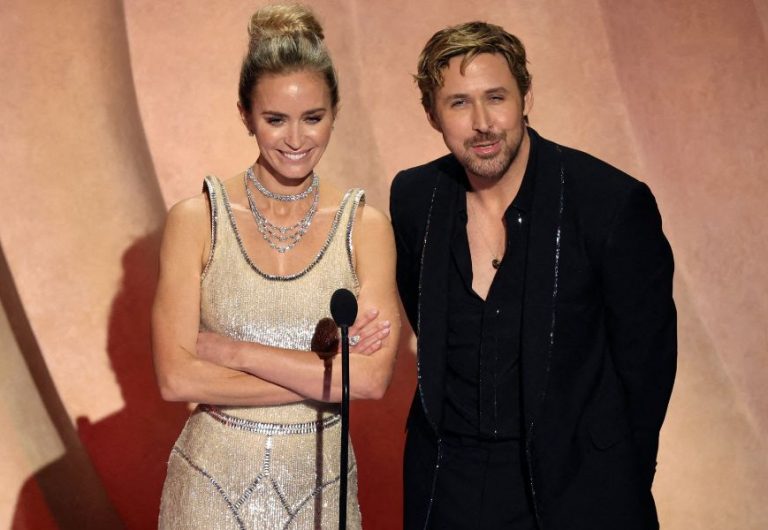 Ryan Gosling and Emily Blunt present during the Oscars, March 10, 2024. Image Reuters