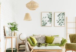 Cozy, green living room