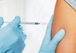Medical vaccine in shoulder