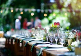 Forest Table Setting with flowers