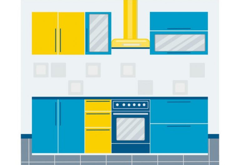 Poem: A Blue Kitchen with Yellow Accent Tiles