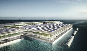 Floating Farm design leading farms away from the fields and out to sea.