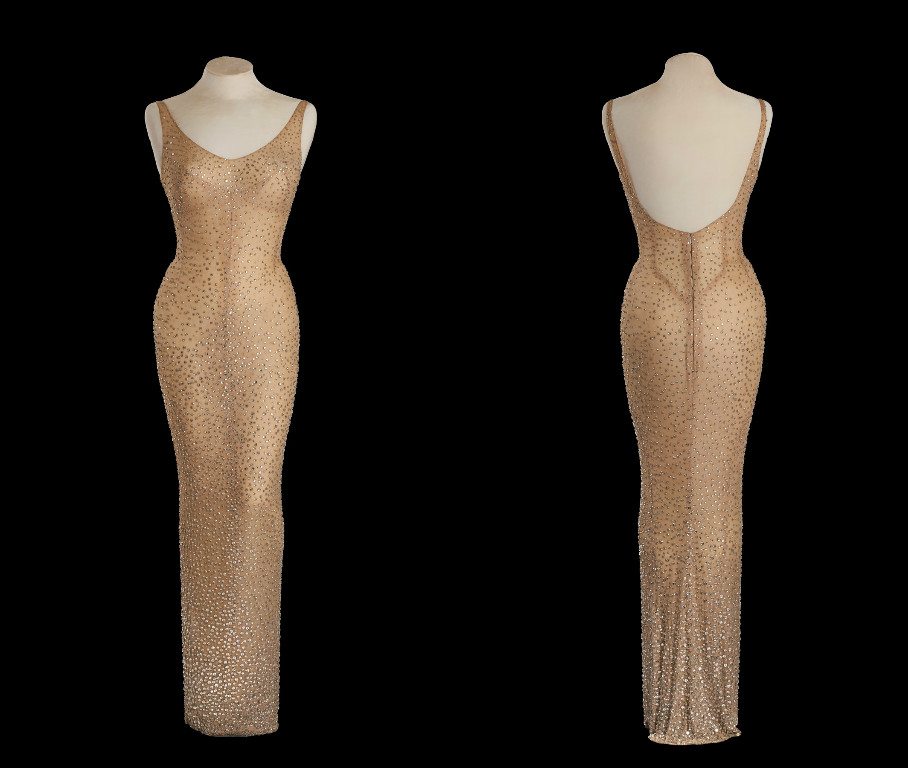 The front and back of Marilyn’s ‘Happy Birthday’ dress. (Photo  Julien’s Auctions)