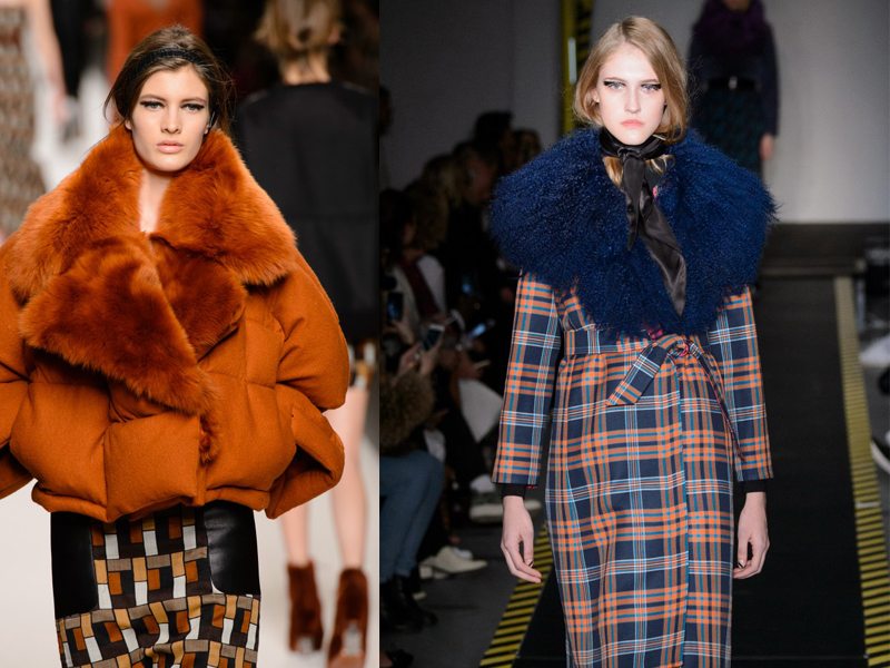 Fur at Fendi (left) and House of Holland (right) at fashion month. 