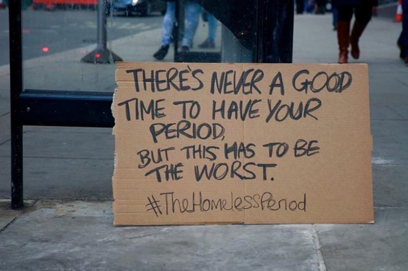 How do homeless women handle their periods?