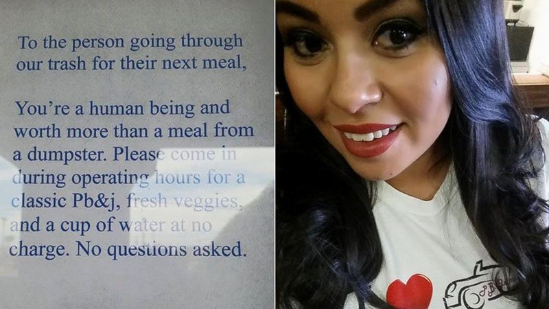 US eatery’s heartwarming note to homeless goes viral