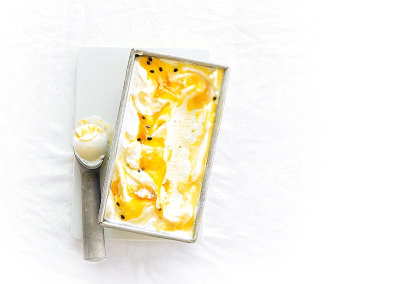 Passionfruit Caprioska Ripple Gelato