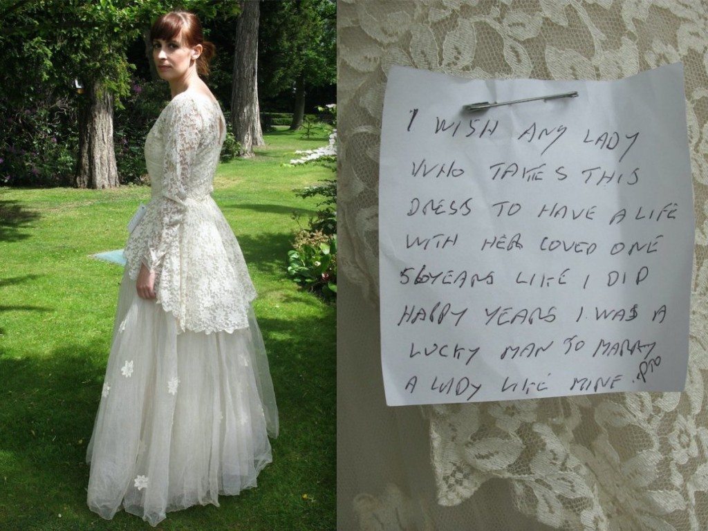 Man donate’s late wife’s wedding dress to charity with a touching note