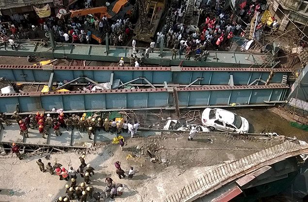 A general view of the collapsed flyover in Kolkata. REUTERS/Rupak De Chowdhuri
