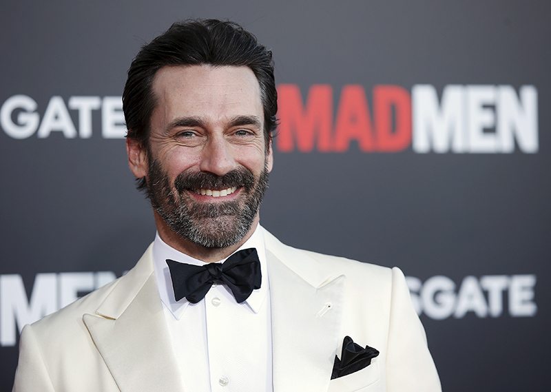 Actor Jon Hamm poses at the "Mad Men" Black and Red Ball, which celebrates the final seven episodes of the AMC television series.