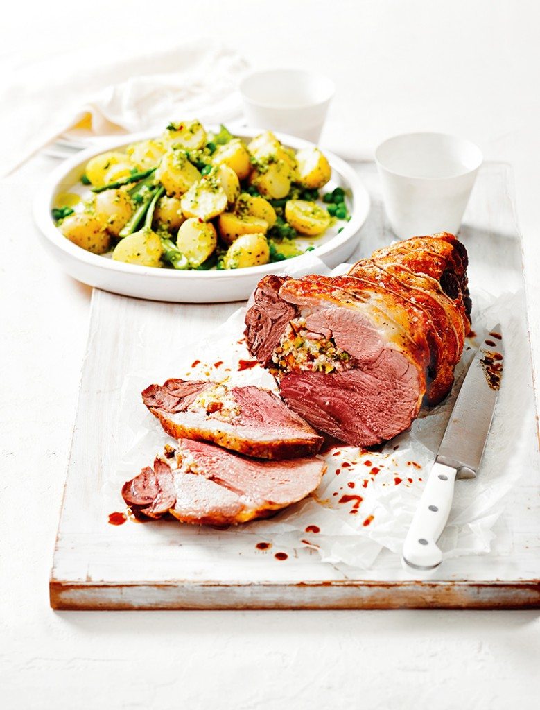 Nut & Feta Stuffed Lamb with Spring Potato Salad