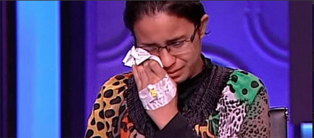 Egyptian schoolgirl Miriam Malak cries on television as she recounts receiving a zero mark in her final exams. TWITTER
