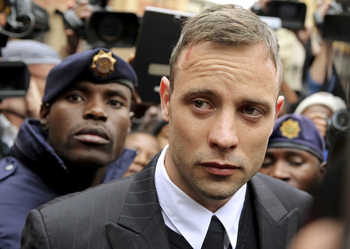 Oscar Pistorius, outside the high court in Pretoria, is serving a six-year sentence but prosecutors want it increased. Photo: Reuters