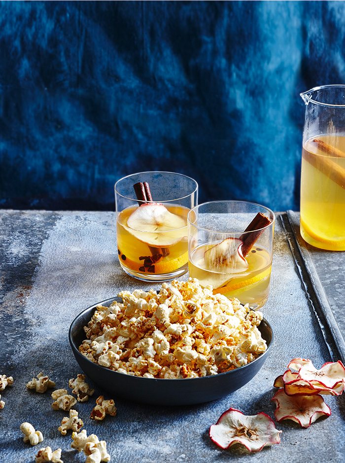 Spiced Bourbon & Apple Cider with Chilli Lime Popcorn