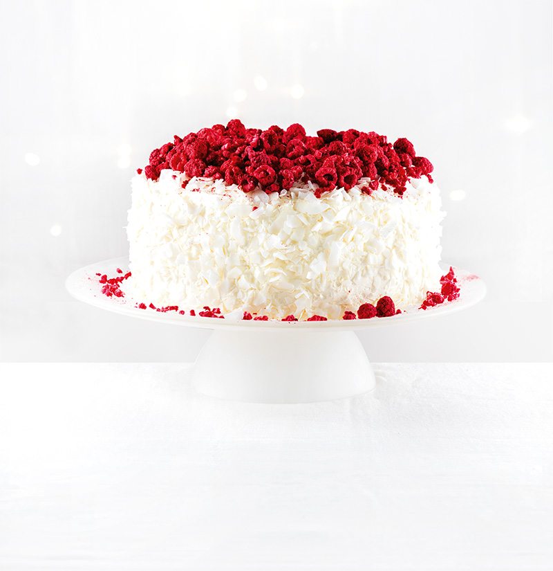 Coconut & Raspberry Angel Food Cake