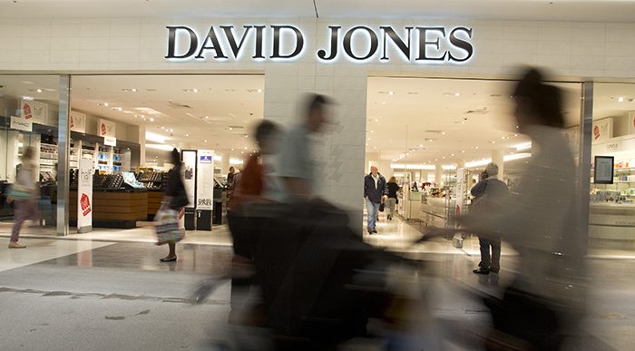 Shoppers are pictured at a David Jones department store in Sydney