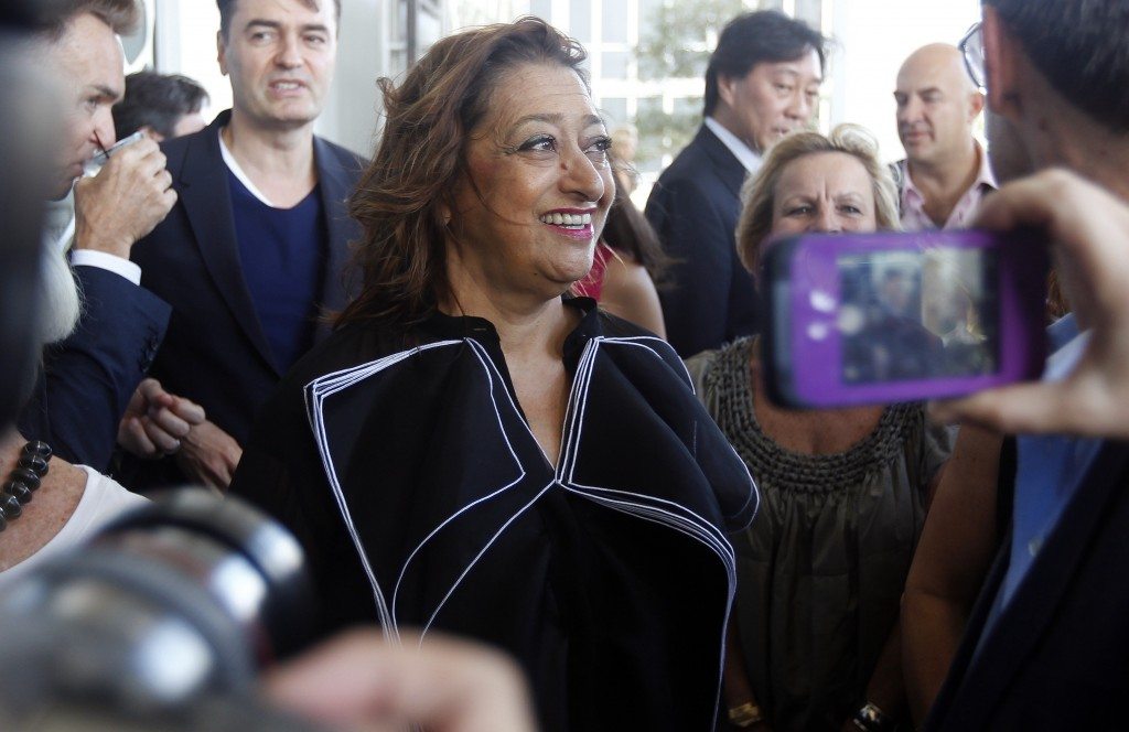 Renowned international architect Zaha Hadid arrives at a ground-breaking ceremony for her residential tower in Miami December 5, 2014. REUTERS/Andrew Innerarity
