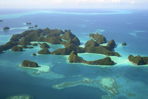 An aerial view of islands in Palau in this undated photo. REUTERS/Jackson Henry  