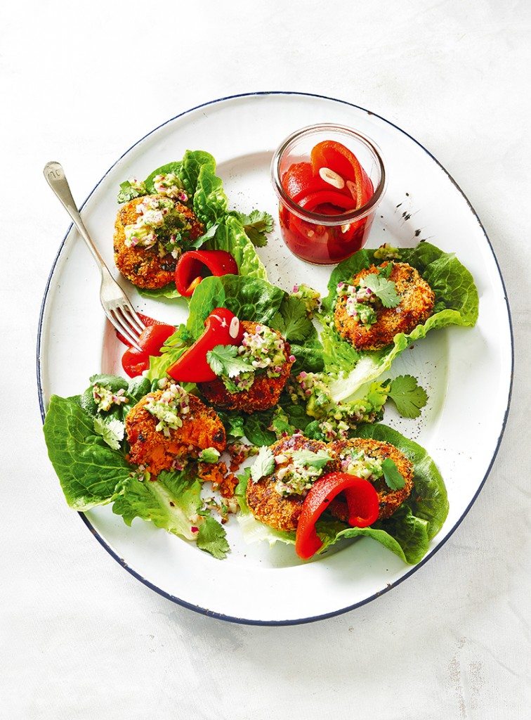 Sweet Potato & Jalapeño Rissoles with Guacamole