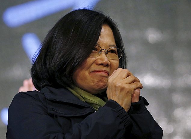 An emotional Tsai Ing-wen thanks her supporters after her election victory. REUTERS/Pichi Chuang      