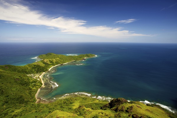 Winter escapes: View over Waya island, Yasawa Fiji.