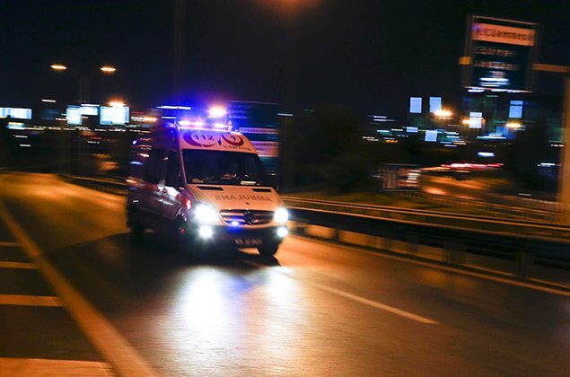 An ambulance arrives at Ataturk airport, following a blast, in Istanbul, Turkey. REUTERS/Osman Orsal