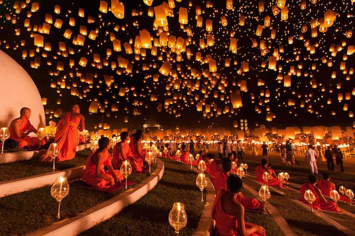 Yi Peng Lantern Festival Thailand. Image by Justin Ng Chai Hock